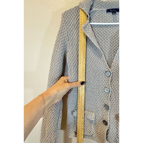 Boden Lightweight Chunky Knit Gray Cottagecore Cardigan Sweater Women's 8US - Picture 6 of 9